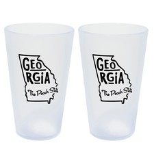 Silipint: State Pint Glasses 16oz: 2 Pack - Georgia - Icicle Silicone Cups, U... picture