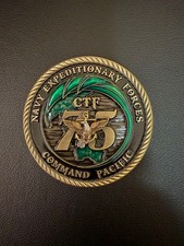 Rare US Navy CTF75 Challenge Coin, 3D Red Crab Design, Used picture