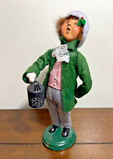 Byers Choice Carolers Young Victorian Boy With Green Coat And Holding Lantern picture