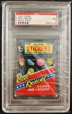 1974 TOPPS EVEL KNIEVEL SEALED STICKER CELLO PACK (PSA 7) (RARE) (DAREDEVIL) picture