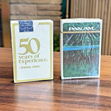 Vintage 1970s PAN AM Playing Cards - 2 Sealed Decks Airline Aviation Memorabilia picture