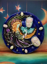 Heaven’s Melody, Hell’s Audience - Original Ceramic Handmade Celestial Plate picture