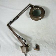 Vintage Luxo Articulating Magnifier Lamp Industrial Workbench Light Clamp Mount picture