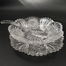 ABP Dorflinger Celtic ? Hawkes Virginia ? Cut Crystal Bowl & Underplate Spoon picture