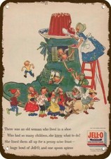 1955 Old Woman in Shoe Loves JELLO Vintage-Look DECORATIVE REPLICA METAL SIGN picture