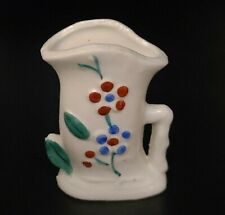 Vintage Mini Pitcher Bud Vase Japan Hand Painted Raised Relief Floral Porcelain picture