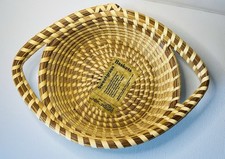 Vintage South Carolina Sweetgrass Bullrush Gullah 10” Basket/Handles By Campbell picture