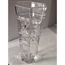 Rosenthal Classic Germany Heavy Crystal Vase 8in Geometric Modern Clear Glass picture