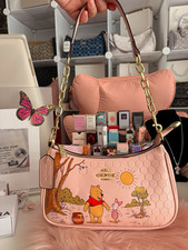 Coach Disney Winnie the Pooh & Piglet Small Shoulder Bag Purse Beige picture