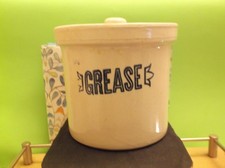 stoneware jar with lid / grease jar / crock picture