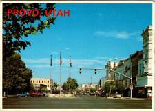 Provo UT Utah  CENTER STREET SCENE  Yamaha Center~Zions Bank  4X6 Postcard picture
