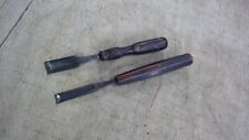 2 Vintage Wm. Ash & Co Woodworking Gouge Carpentry Hand Tools 3/4