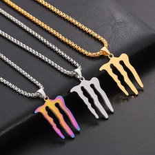 Monster Energy Claw Pendant Necklace Stainless Steel Hip Hop Streetwear Jewelry picture