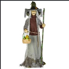 7 FT Home Depot Lethal Lily Witch Animatronic 2023 Frog Basket Box  picture