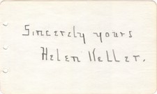 Helen Keller Signed Binder Page Legendary Novelist Activist Feminist &Suffragist picture