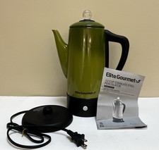 Elite Gourmet 12 Cup Retro Stainless Steel Green Electric Percolator picture