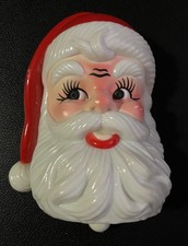 Vintage MCM Santa Claus Pull-string Music Wall Plaque Plays Jingle Bells picture