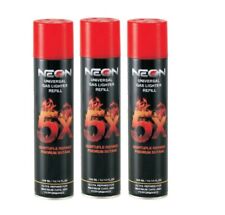 3 Can Neon 5X Refined Butane Lighter Gas Fuel Refill 300 mL 10.14 oZ Cartridge picture