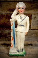 Vintage 1930's CARNIVAL CHALK WARE Prize WWll Military Naval Officer Saluting picture