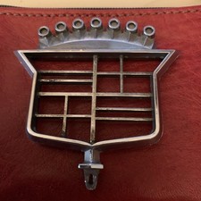 Vintage 1970s Cadillac Metal Logo Emblem Skeleton Hood Ornment *2.2 picture
