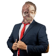 Two Faces Full Over Head Deluxe Mask Horror Halloween Cosplay picture
