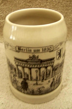 Berlin um 1930 stoneware mug stein tankard Brandenburg Gate Germany picture