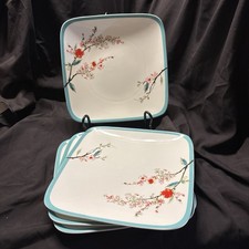 4- Lenox “Chirp” Square Dinner Plate 10” X 10” Mint Unused picture