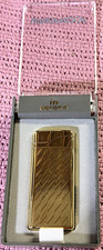 Vintage IM Corona Electronic Gas Lighter Gold Tone Engine Turned NIB w/ Case picture
