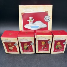 Hallmark 2002 Snow Cub Club Holiday Hill Bears Keepsake Ornament Complete Set picture