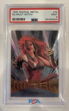 1995 Marvel Metal Scarlet Witch Card #25 PSA 9 MINT picture