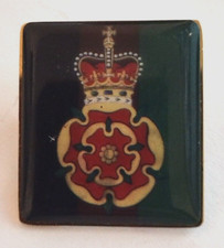 Lancashire Queen Regiment Crown Tudor Rose Symbol Lapel Pin picture