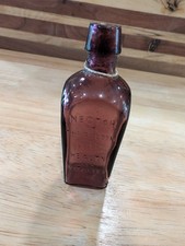 Vintage WHEATON Glass Bottle Amethyst Square Shape 3
