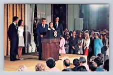 President Richard Milhous Nixon Resigns, President, People, Vintage Postcard picture