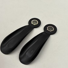 2- VTG Black Plastic Shell Oil Advertising Shoe Horn Gas Oil Golf New NOS Promo picture