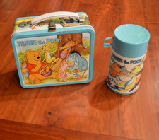 Vintage 1976 Disney Winnie the Pooh Metal Lunchbox with Thermos Aladdin picture