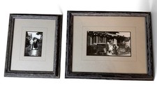 Vintage B&W Family Photographs 1920s 1930s Craftsman House Framed Set of 2 picture