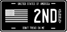 DON'T TREAD ON ME SECOND AMENDMENT BLACK 6x12 Aluminum License Plate USA Made picture