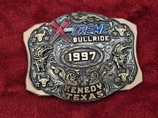 Bull Riding X~TREME☆1997☆RODEO CHAMPION TROPHY BUCKLE☆Kenedy Texas☆Rare☆657 picture