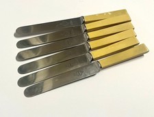 Vintage Andrew White & Co Sheffield Butter Knives Faux Bone Handle Set of 6 Eng picture