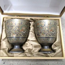Kutani Ware Enameled Saki Cups Porcelain Japanese Handcrafted 4