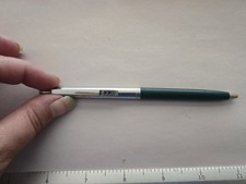 Vintage Double Heart Paper Mate Pen, Green & Chrome, Slim Profile, MCM USA picture