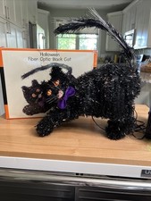 (615).  Vintage Black Cat Fiber Optic Cat - Original Box picture