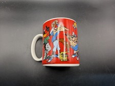 Vintage 1992 Looney Tunes Baseball Ceramic Mug Red Bugs Bunny Taz Daffy picture