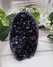 Dark Purple Uruguay Amethyst Freeform Crystal Geode Collector Display Decor picture