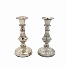 Vtg Silverplate Weighted Candlestick Holders Trad. Baluster Style A3 England ** picture