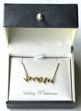 Rare HTF Disney Crislu MOM Mickey Mouse Sterling Platinum Adjustable Necklace picture