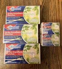 (4 Boxes) (300 & 32 Per Box) Greenlight Diamond Strike Anywhere Matches New picture
