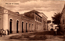 Street scene in Luanda, Angola - Vintage  Postcard picture