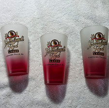 Leinenkugel's Red Lager Set of 3 Frosted Red Fade Pint Glasses Chippewa Falls picture