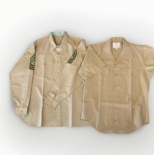 USMC Service Uniform Khaki Bravo Dress Sleeve Shirt Set: Master SGT  & Charlie picture
